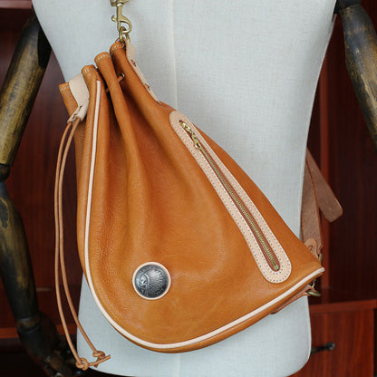 Cool Leather Drawstring Sling Bag Pattern Leather Patterns Crossbody Pack Leather Craft Pattern