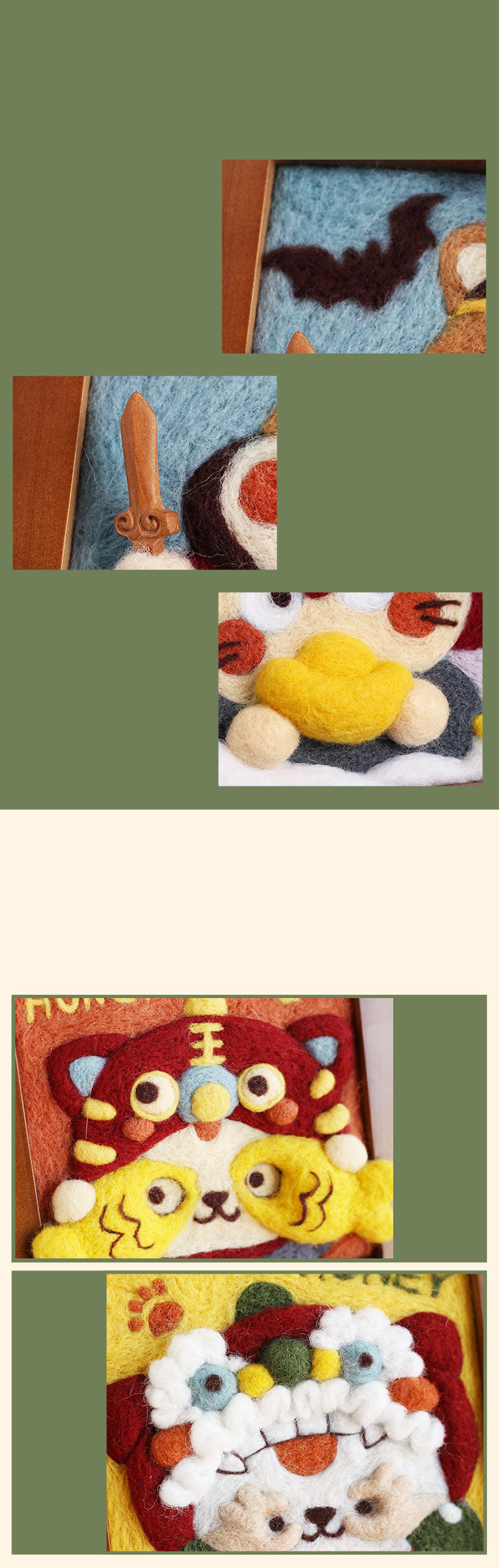 Girl with a Pearl Earring Needle felted Painting Kit Needle felting Projects Needle felting For Beginners