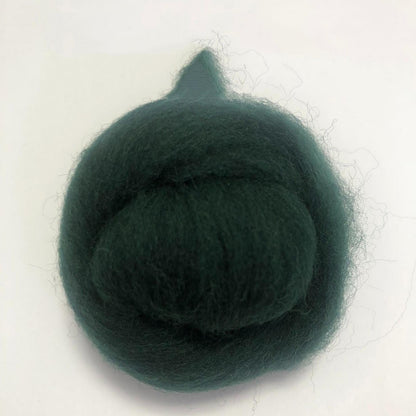 Needle Felting Wool Roving Blackish Green 66s Merino Wool Roving For Felting Needle Felting Supplies