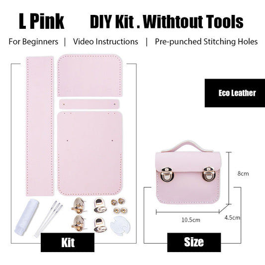 DIY Leather AirPods Case Kit DIY Leather Mini Satchel Bag Kit DIY Pink Leather Projects DIY Leather Pouch Kit