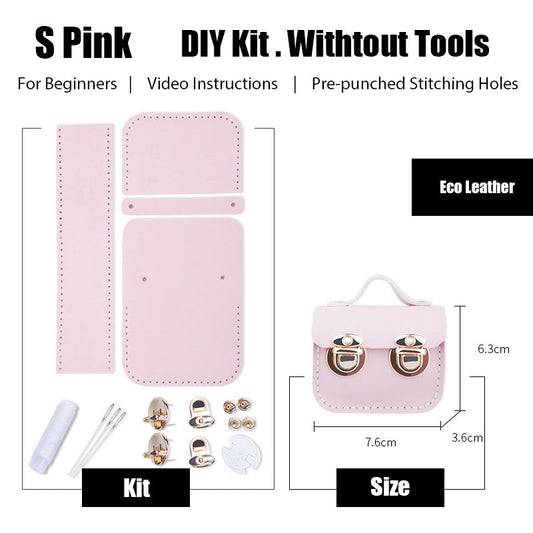 DIY Leather AirPods Case Kits DIY Leather Mini Satchel Bag Kit DIY Pink Leather Projects DIY Leather Pouch Kit