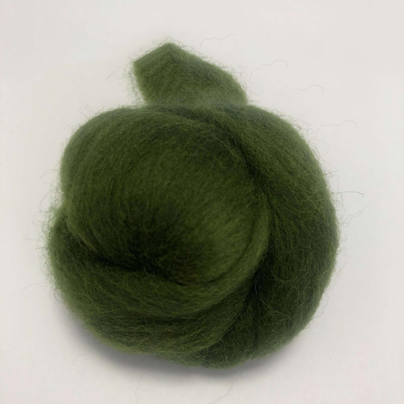 Needle Felting Wool Roving Forest Green 66s Merino Wool Roving For Felting Needle Felting Supplies