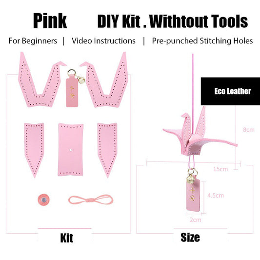 Cute DIY Leather Paper Crane Kit DIY Pink Project DIY Leather Paper Crane Charm Kit