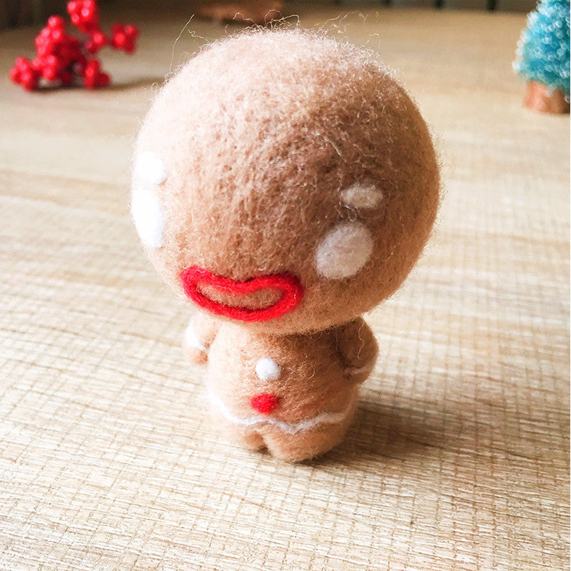 Handmade Needle felted gingerbread man felting kit project Christmas cute for beginners starters