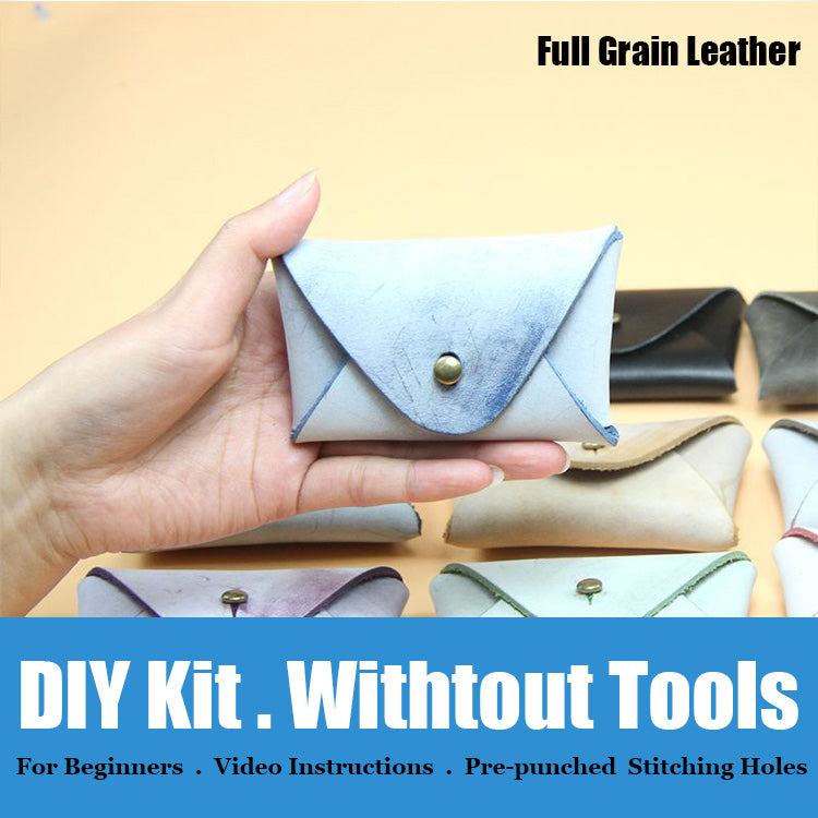 Minimalism Leather Card Holder Kit DIY Leather Coin Wallet Kit DIY Leather Projects DIY Leather Kit