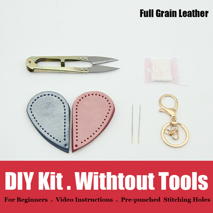 Heart Leather Keychain Kit DIY Leather Keychain Kit DIY Heart Leather Projects DIY Leather Kit