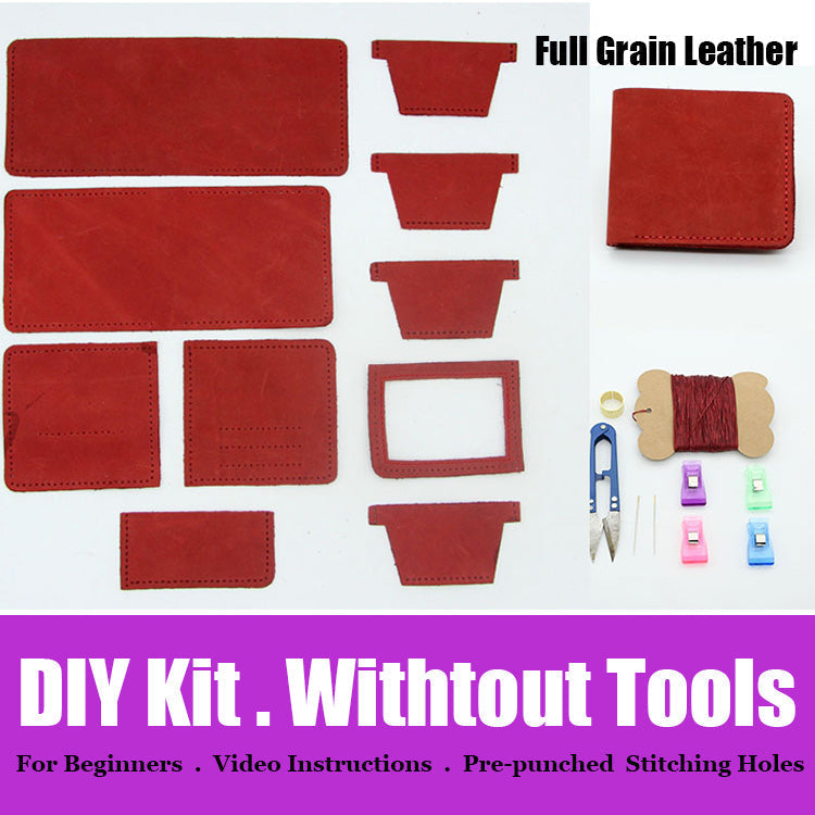 DIY Leather Wallet Kits DIY Leather Project DIY Blue Leather Billfold DIY Leather Womens Wallet Kit