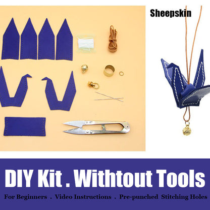 Cute DIY Leather Paper Crane Kit DIY Sheepskin Project DIY Leather Paper Crane Charm Kit