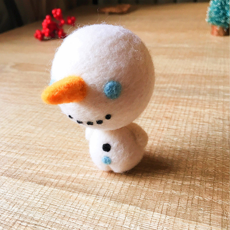 Handmade Needle felted Snowman felting kit project Christmas cute for beginners starters