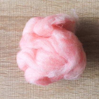 Needle felted wool felting MIX Strawberry Mousse wool Roving for felting supplies short fabric easy felt