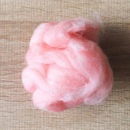 Needle felted supplies wool felting Pink wool Roving for felting short fabric