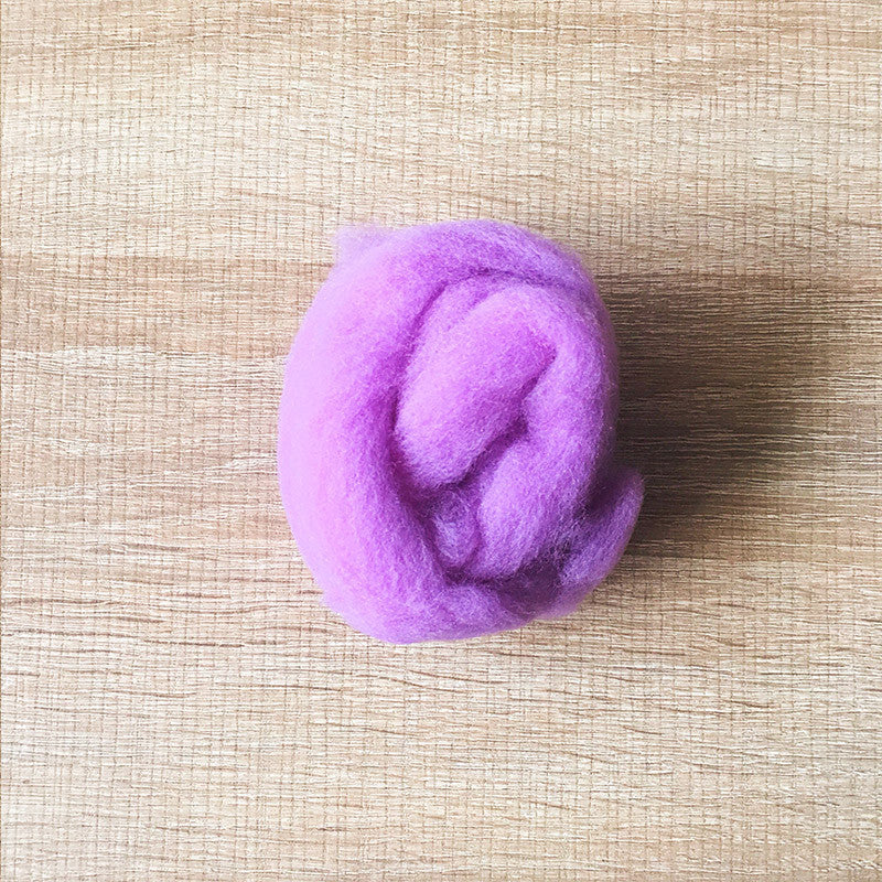 Needle felted wool felting lavender purple wool Roving for felting supplies short fabric easy felt