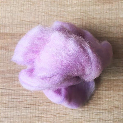 Needle felted supplies wool felting purple wool Roving for felting short fabric