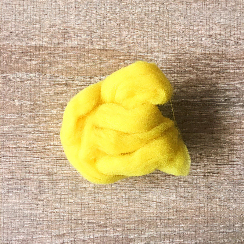 Needle felted wool felting Bright yellow wool Roving for felting supplies short fabric easy felt