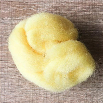 Needle felted supplies wool felting Yellow wool Roving for felting short fabric