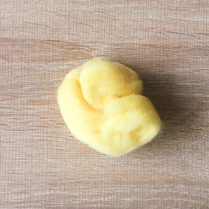 Needle felted wool felting light yellow wool Roving for felting supplies short fabric easy felt