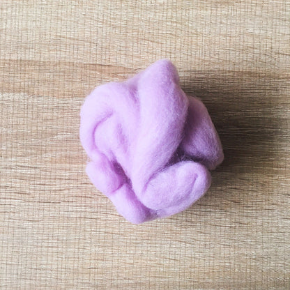 Needle felted wool felting light purple wool Roving for felting supplies short fabric easy felt