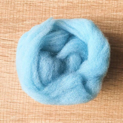 Needle felted supplies wool felting Blue wool Roving for felting short fabric