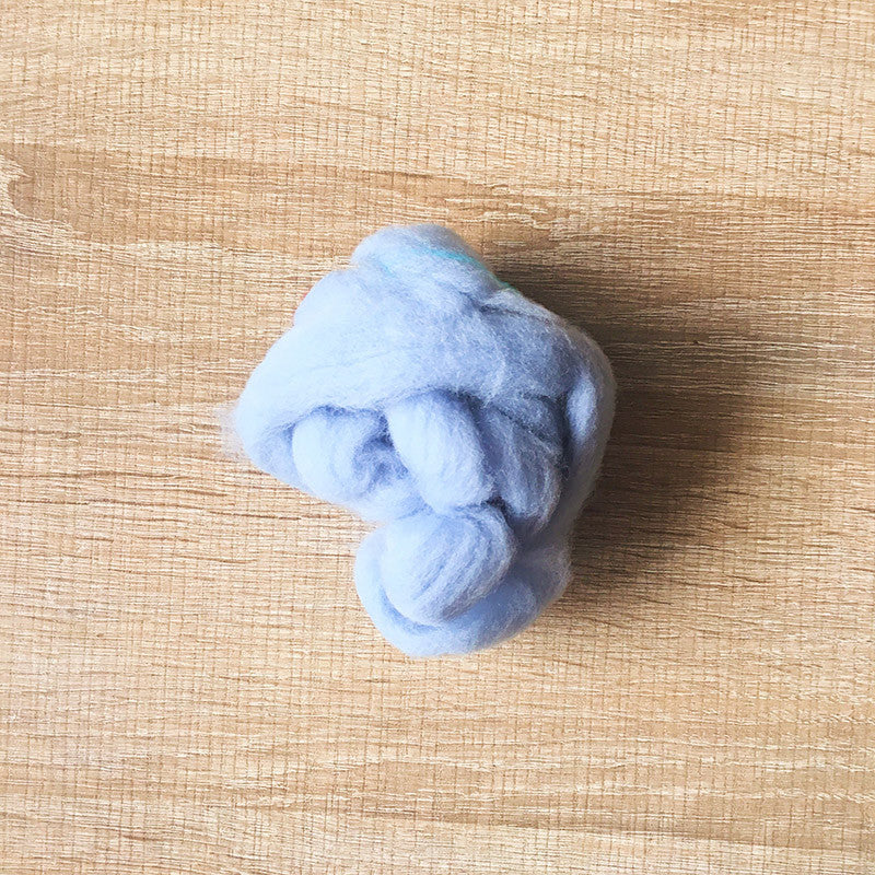 Needle felted wool felting sky blue wool Roving for felting supplies short fabric easy felt