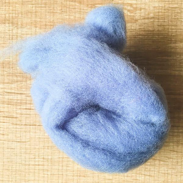 Needle felted supplies wool felting Blue wool Roving for felting short fabric