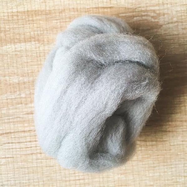 Needle felted supplies wool felting Gray wool Roving for felting short fabric