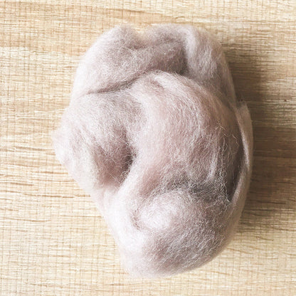 Needle felted wool felting light gray camel wool Roving for felting supplies short fabric easy felt