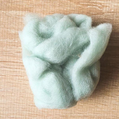 Needle felted supplies wool felting Blue wool Roving for felting short fabric