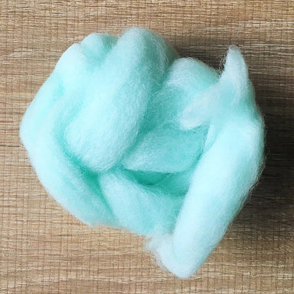 Needle felted wool felting lake blue wool Roving for felting supplies short fabric easy felt