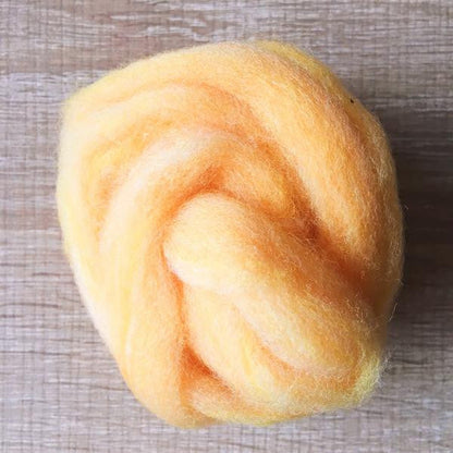 Needle felted supplies wool felting Yellow wool Roving for felting short fabric