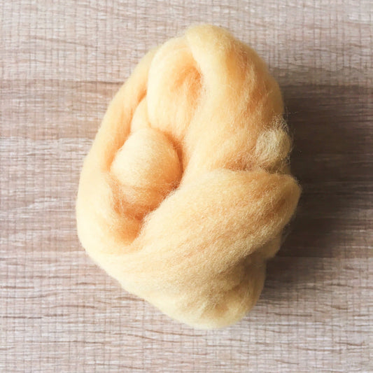 Needle felted wool felting Champagne yellow wool Roving for felting supplies short fabric easy felt