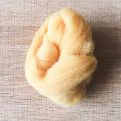 Needle felted supplies wool felting Yellow wool Roving for felting short fabric