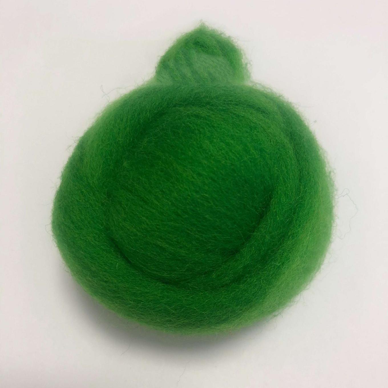 Needle Felting Wool Roving Green 66s Merino Wool Roving For Felting Needle Felting Supplies