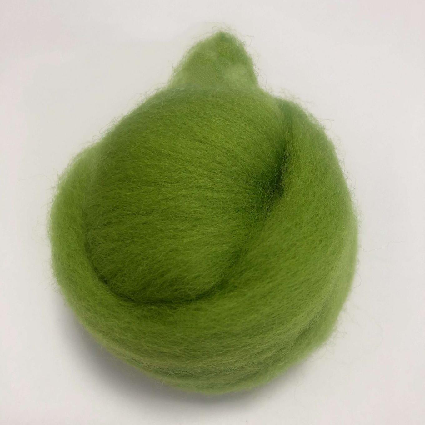 Needle Felting Wool Roving Grass Green 66s Merino Wool Roving For Felting Needle Felting Supplies