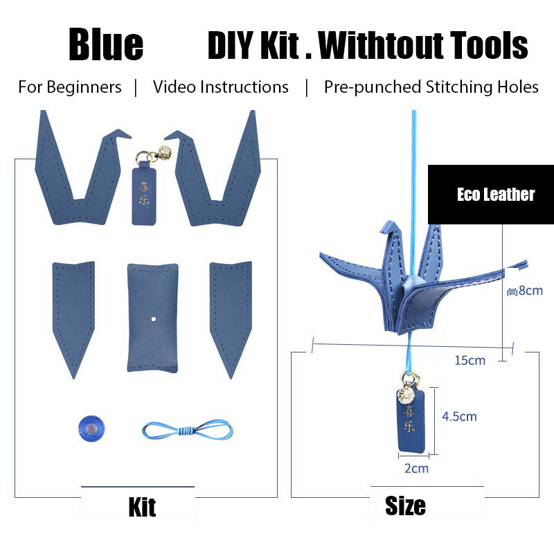 Cute DIY Leather Paper Crane Kit DIY Blue Project DIY Leather Paper Crane Charm Kit