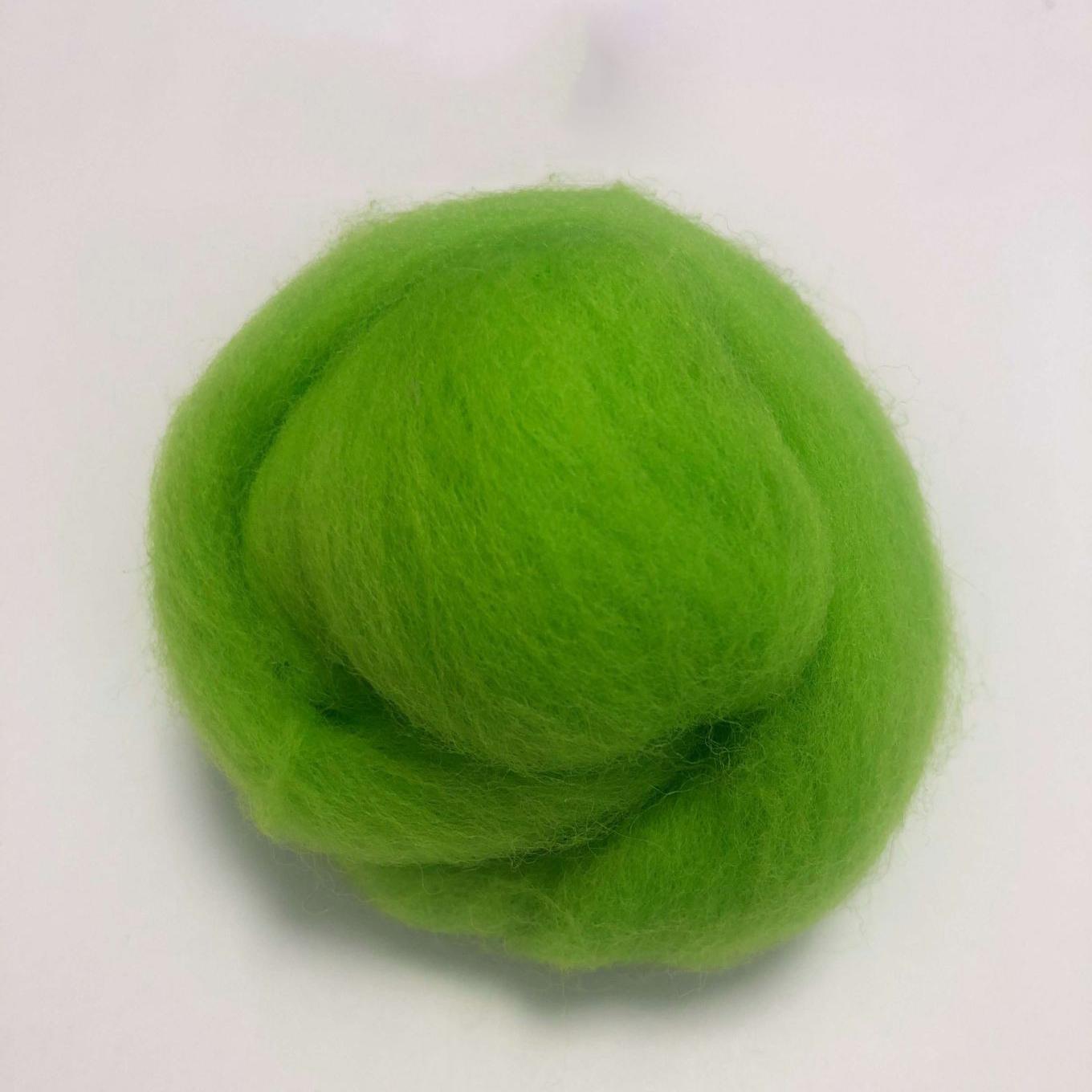 Needle Felting Wool Roving Vivid Green 66s Merino Wool Roving For Felting Needle Felting Supplies