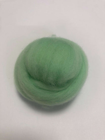 Needle Felting Wool Roving Light Emerald Green 66s Merino Wool Roving For Felting Needle Felting Supplies