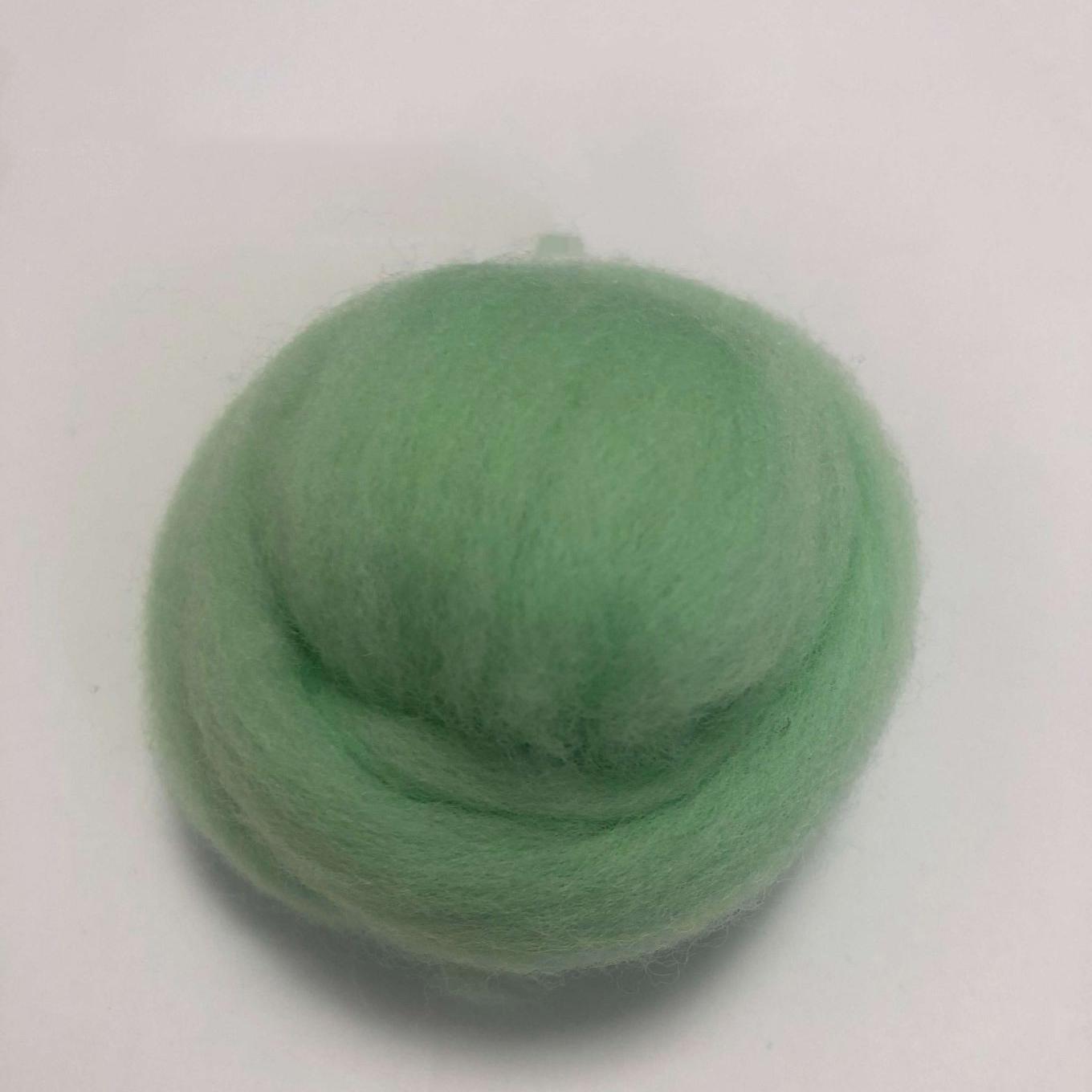 Needle Felting Wool Roving Light Emerald Green 66s Merino Wool Roving For Felting Needle Felting Supplies