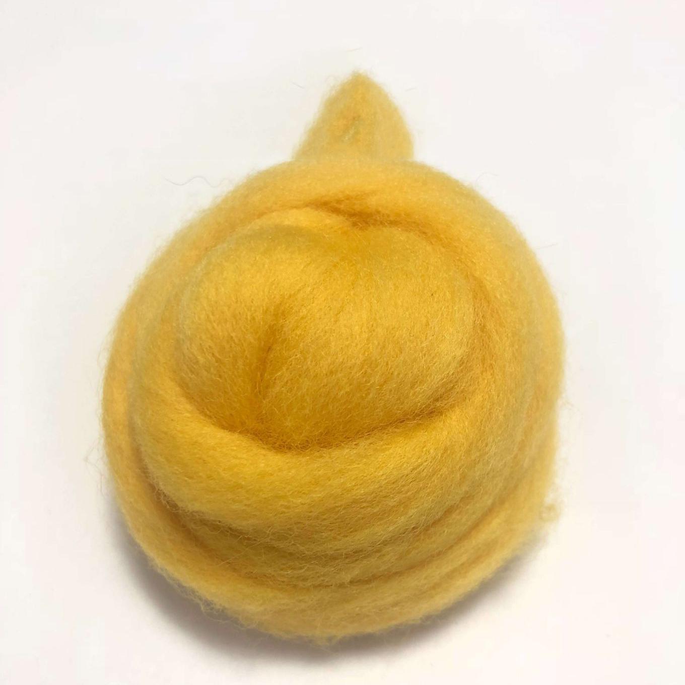 Needle Felting Wool Roving Egg Yellow 66s Merino Wool Roving For Felting Needle Felting Supplies