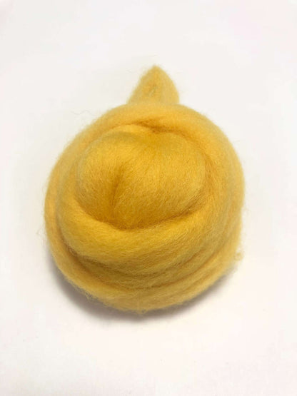 Needle Felting Wool Roving Egg Yellow 66s Merino Wool Roving For Felting Needle Felting Supplies