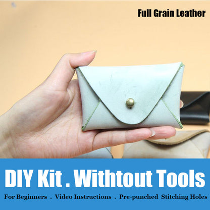 Minimalism Leather Card Holder Kit DIY Leather Coin Wallet Kit DIY Leather Projects DIY Leather Kit