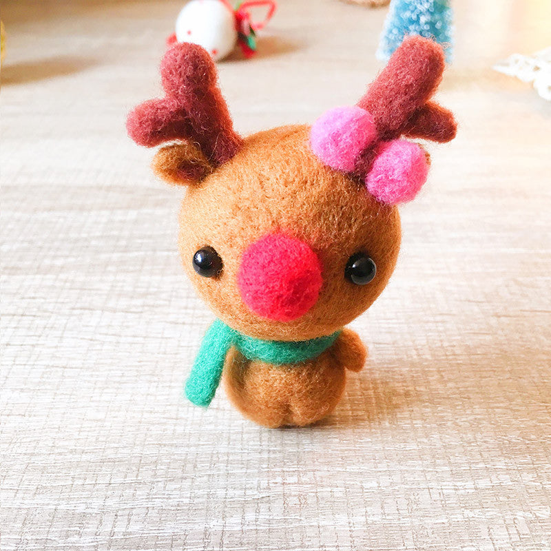 Handmade Needle felted reindeer Rudolph felting kit project Christmas cute for beginners starters