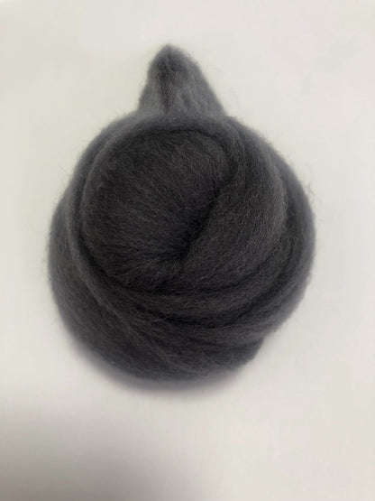 Needle Felting Wool Roving Dark Gray 66s Merino Wool Roving For Felting Needle Felting Supplies