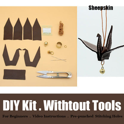 Cute DIY Leather Paper Crane Kit DIY Sheepskin Project DIY Leather Paper Crane Charm Kit