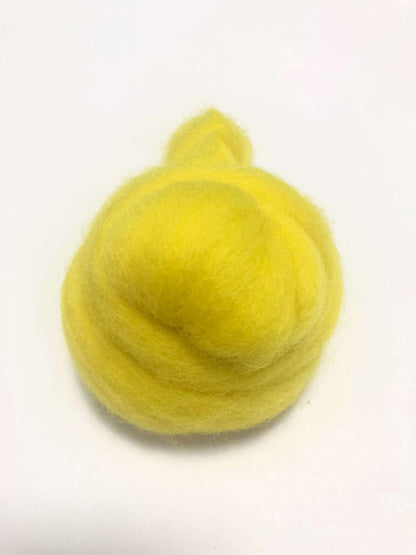 Needle Felting Wool Roving Fresh Yellow 66s Merino Wool Roving For Felting Needle Felting Supplies