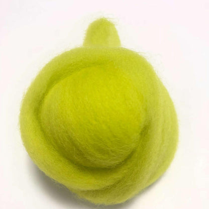 Needle Felting Wool Roving Yellow Green 66s Merino Wool Roving For Felting Needle Felting Supplies