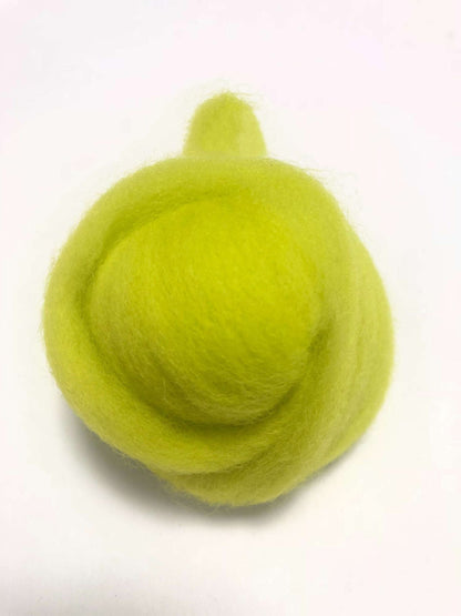 Needle Felting Wool Roving Yellow Green 66s Merino Wool Roving For Felting Needle Felting Supplies