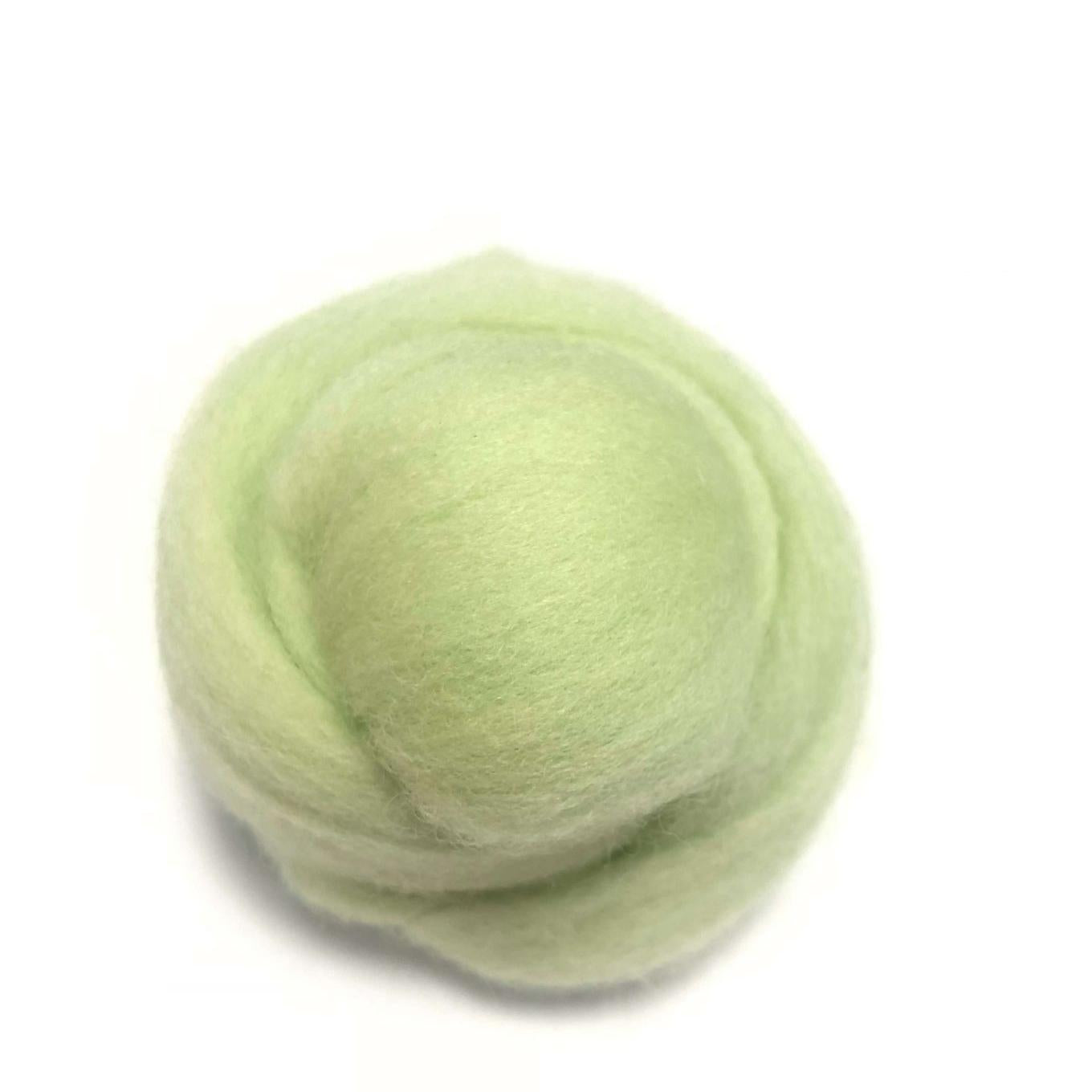 Needle Felting Wool Roving Light Rice Green 66s Merino Wool Roving For Felting Needle Felting Supplies