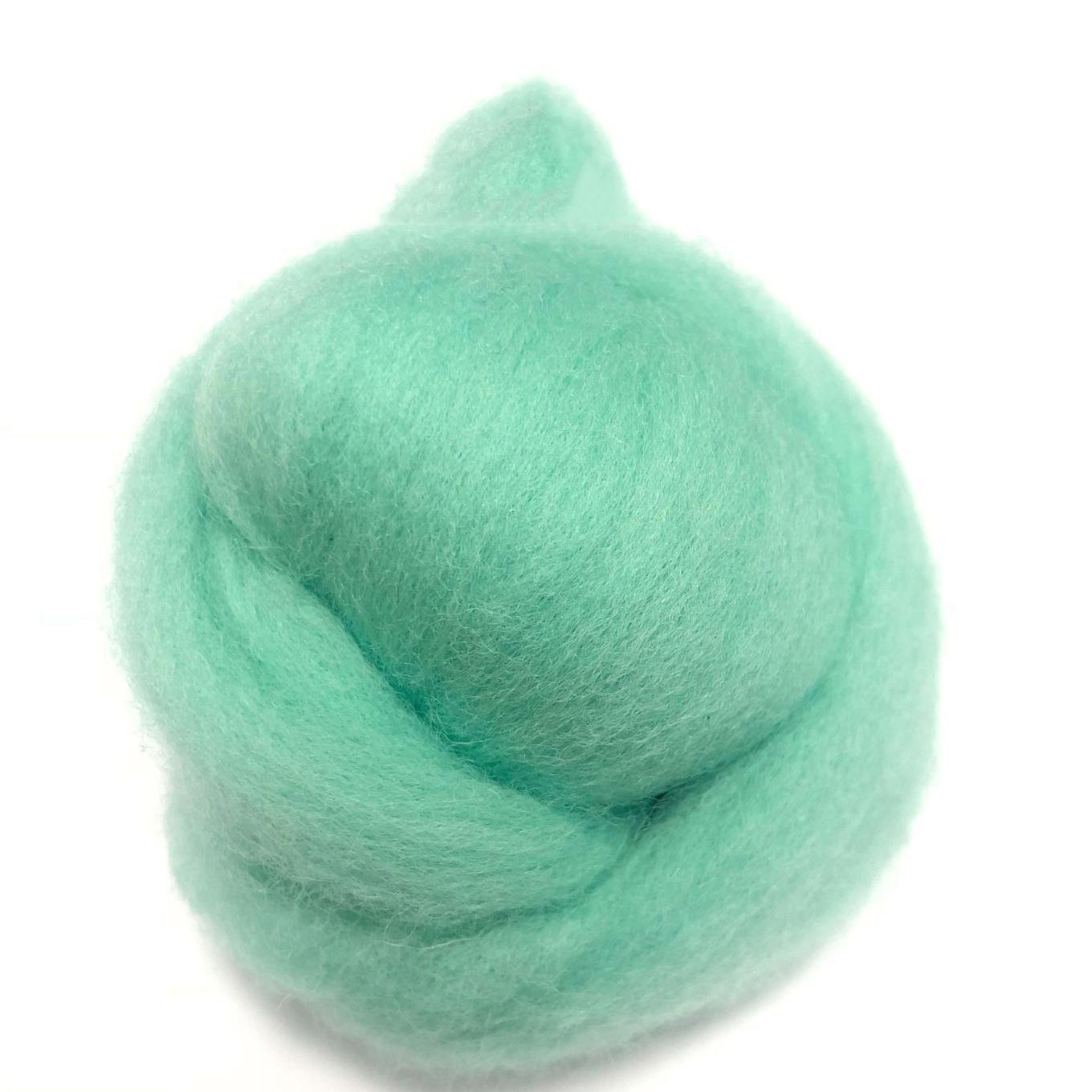 Needle Felting Wool Roving Water Blue 66s Merino Wool Roving For Felting Needle Felting Supplies