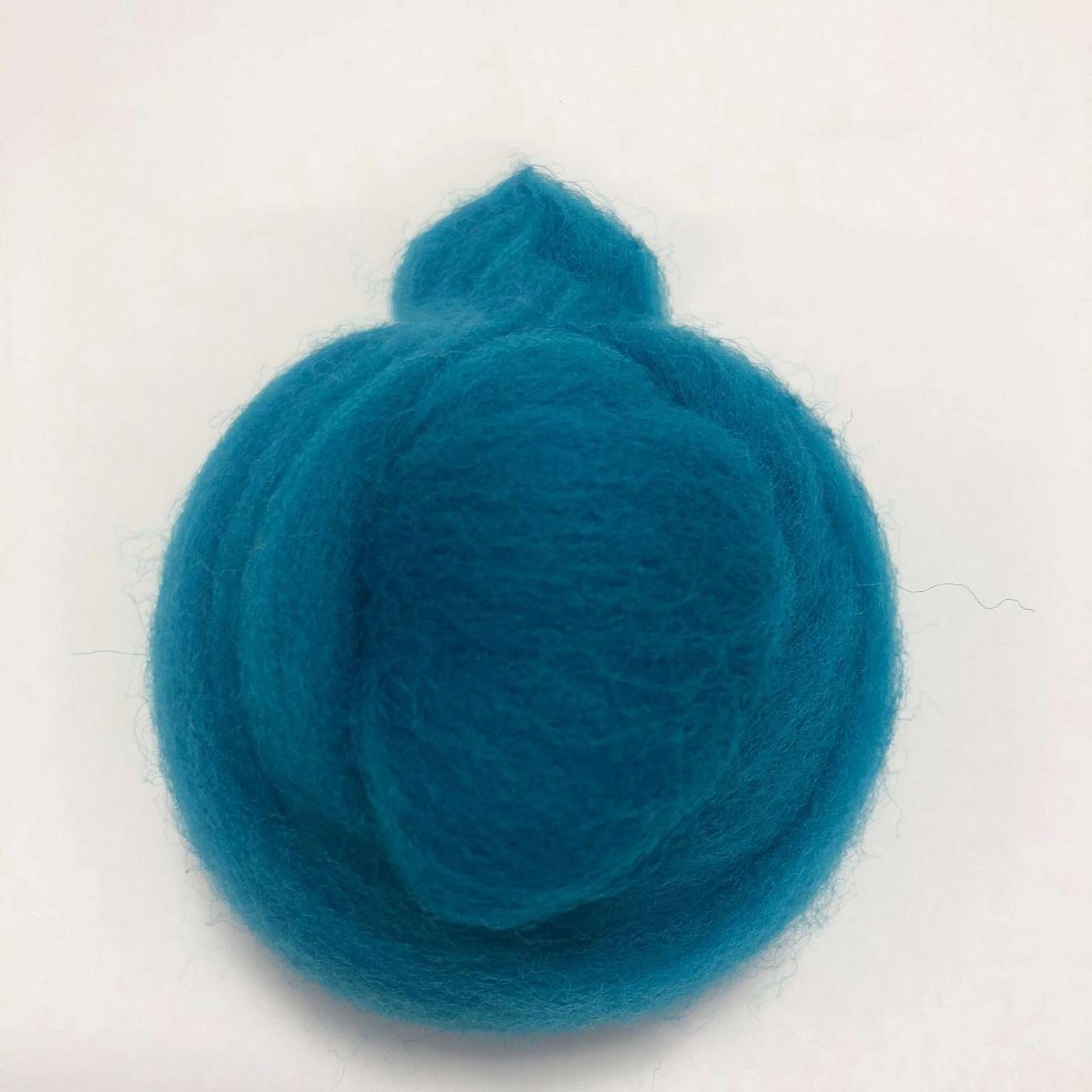 Needle Felting Wool Roving Sea Blue 66s Merino Wool Roving For Felting Needle Felting Supplies