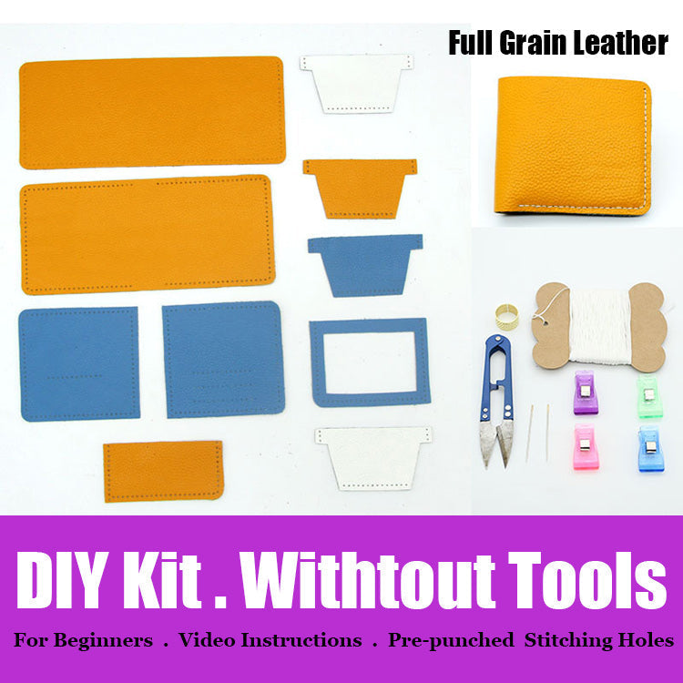 DIY Leather Wallet Kits DIY Leather Project DIY Blue Leather Billfold DIY Leather Womens Wallet Kit